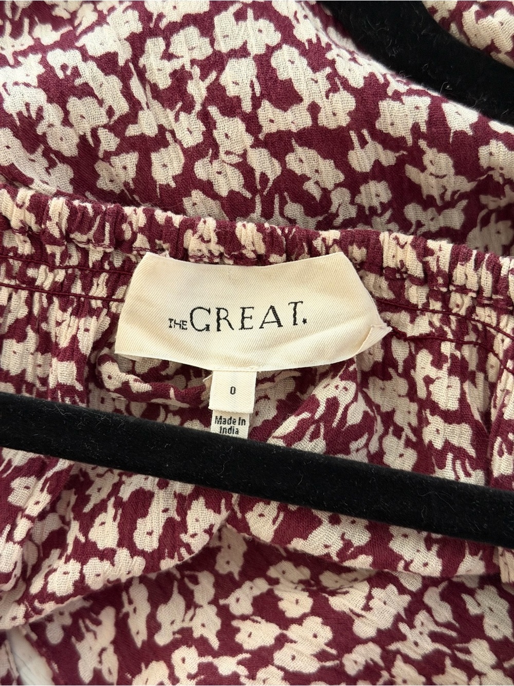 The Great | Derby Dress in Maroon Shadow Floral - Size 0 (XS) (0-2) - Picture 6 of 6
